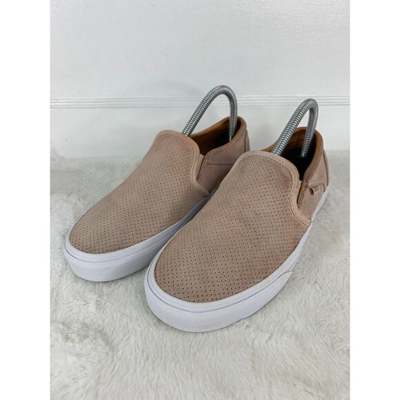 Vans Asher Perforated Leather Slip-On Sneakers Blush Women’s Size US 7.5 - Picture 1 of 8